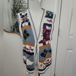 Vintage Colorful Patchwork Knit Vest